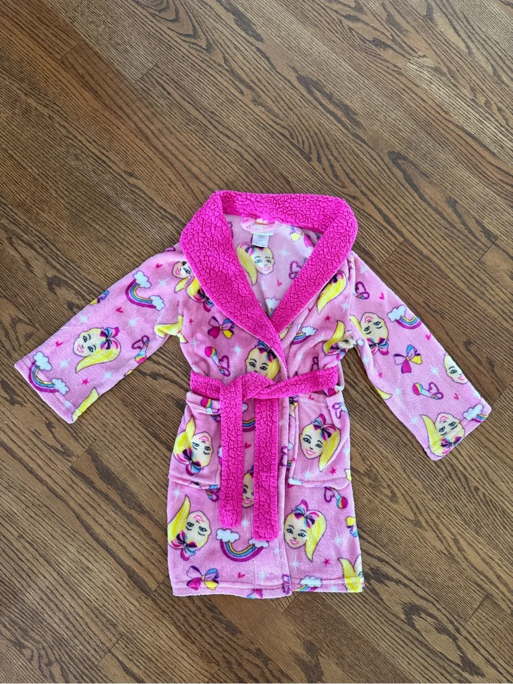 Size 6 Girls Plush Pink JoJo Siwa Robe and Blanket
